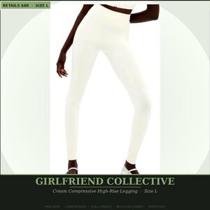 Girlfriend Collective Cream Compressive High-Rise Legging Size L | Full Length |